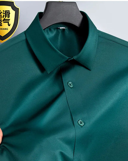 5XL Business Shirts for Men - Slim Fit Long Sleeve Casual Top