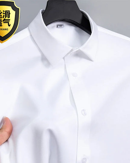 5XL Business Shirts for Men - Slim Fit Long Sleeve Casual Top
