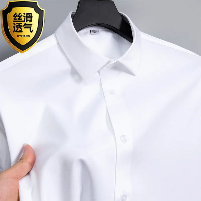 5XL Business Shirts for Men - Slim Fit Long Sleeve Casual Top