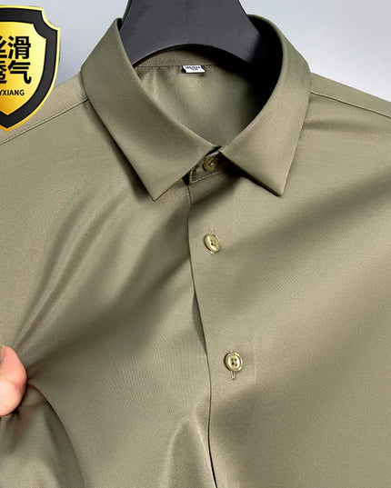 5XL Business Shirts for Men - Slim Fit Long Sleeve Casual Top