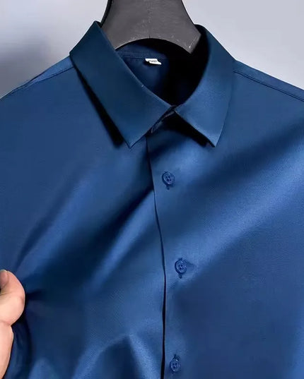5XL Business Shirts for Men - Slim Fit Long Sleeve Casual Top