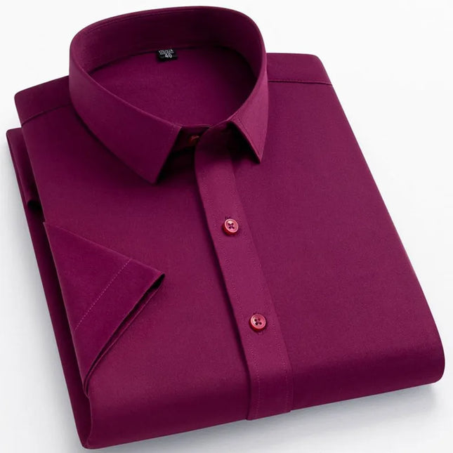 5XL Summer Short Sleeve Shirts for Men - Wrinkle-Free Casual Top