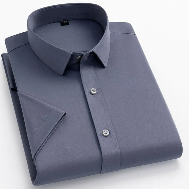 5XL Summer Short Sleeve Shirts for Men - Wrinkle-Free Casual Top