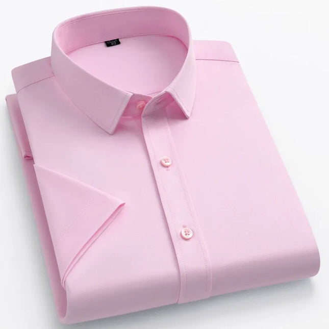 5XL Summer Short Sleeve Shirts for Men - Wrinkle-Free Casual Top