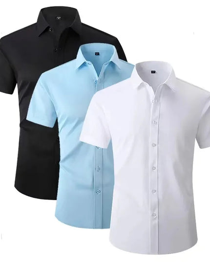 5XL Summer Short Sleeve Shirts for Men - Wrinkle-Free Casual Top
