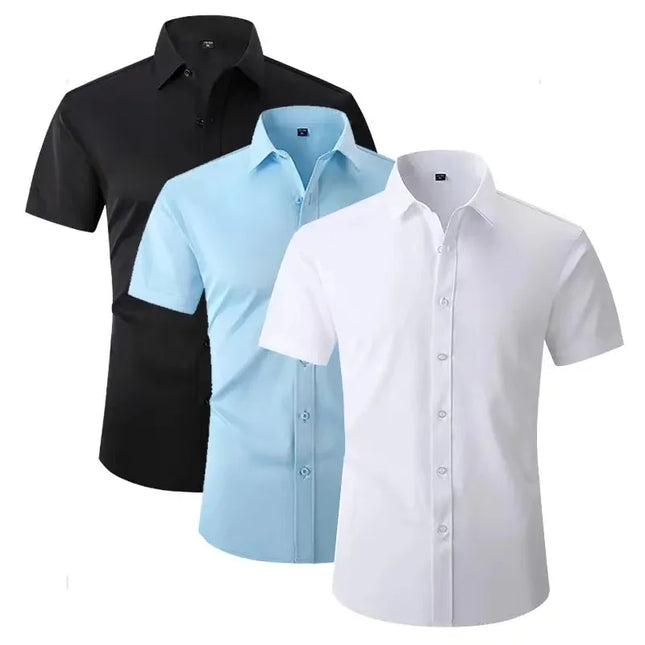 5XL Summer Short Sleeve Shirts for Men - Wrinkle-Free Casual Top