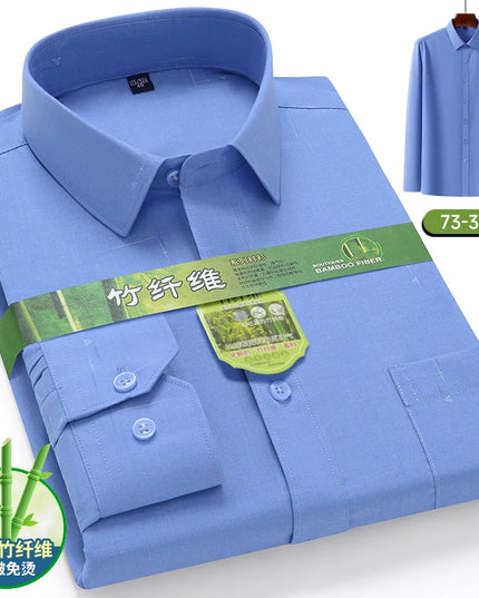 7XL 6XL 5XL Men's Printed Shirt - Bamboo Fiber, Long Sleeve Comfort