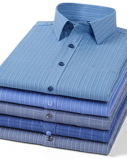 7XL 6XL 5XL Men's Printed Shirt - Bamboo Fiber, Long Sleeve Comfort