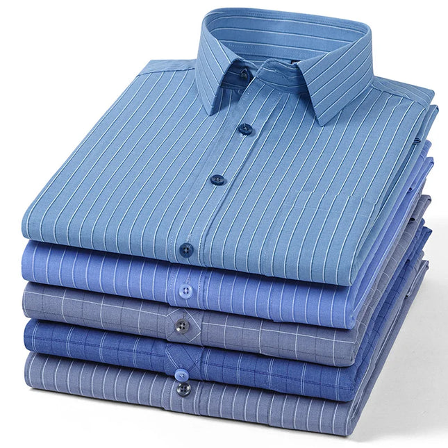 7XL 6XL 5XL Men's Printed Shirt - Bamboo Fiber, Long Sleeve Comfort