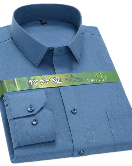 7XL 6XL 5XL Men's Printed Shirt - Bamboo Fiber, Long Sleeve Comfort