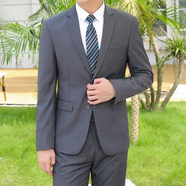 8XL Italian Style Slim Suit - Fashion Business Blazer & Pants Set