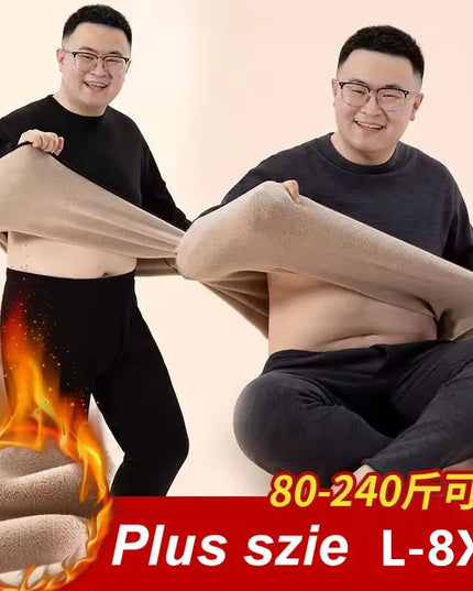 8XL Men's Thermal Underwear Set - Warm Long Johns for Winter Leisure