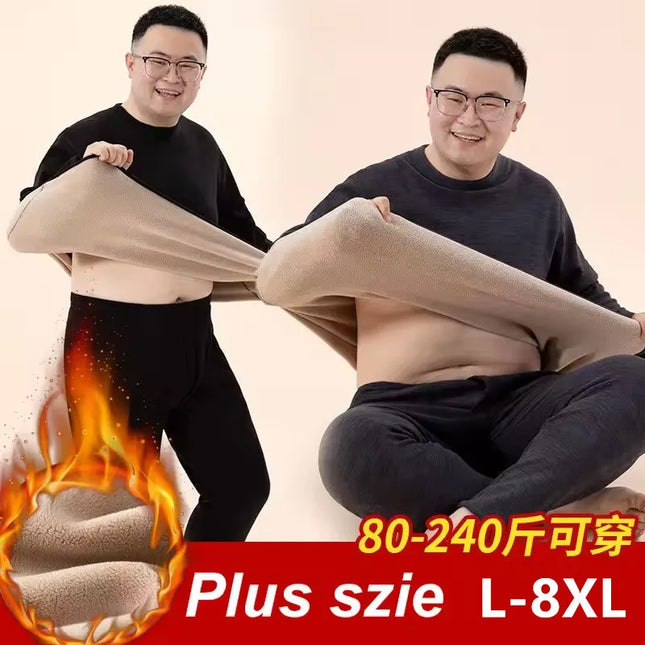 8XL Men's Thermal Underwear Set - Warm Long Johns for Winter Leisure