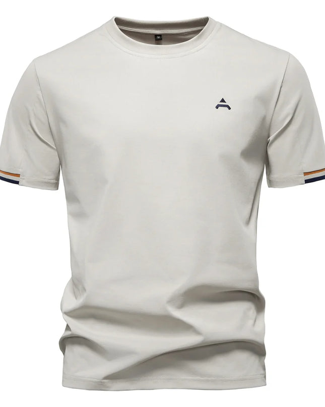 AIOPEAON Men's Casual O-neck T-Shirt - Solid Color Sporty Style