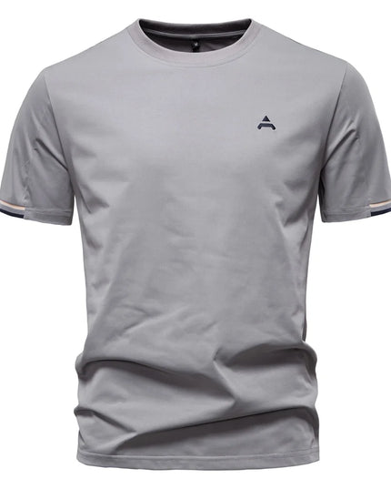 AIOPEAON Men's Casual O-neck T-Shirt - Solid Color Sporty Style
