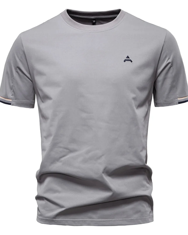 AIOPEAON Men's Casual O-neck T-Shirt - Solid Color Sporty Style