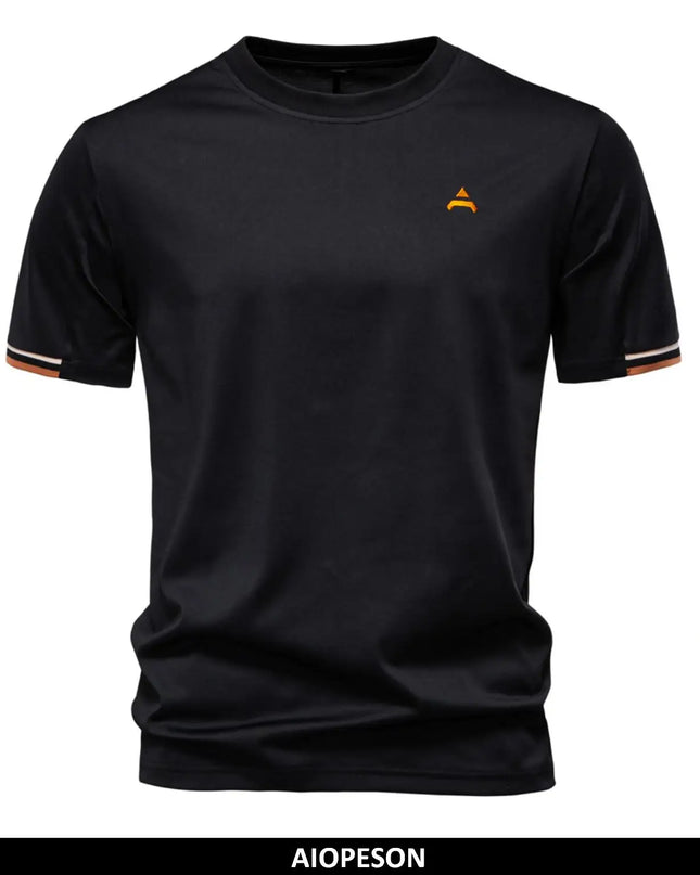 AIOPEAON Men's Casual O-neck T-Shirt - Solid Color Sporty Style