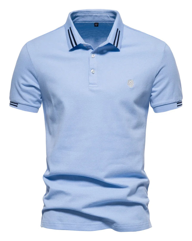AIOPEON 100% Cotton Men's Polo Shirt - Casual Solid Short Sleeve