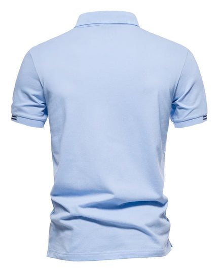 AIOPEON 100% Cotton Men's Polo Shirt - Casual Solid Short Sleeve