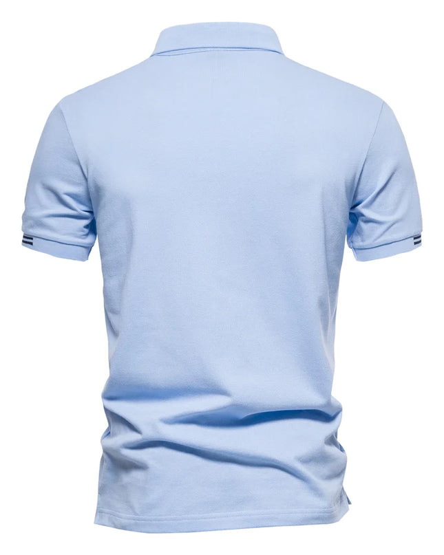 AIOPEON 100% Cotton Men's Polo Shirt - Casual Solid Short Sleeve