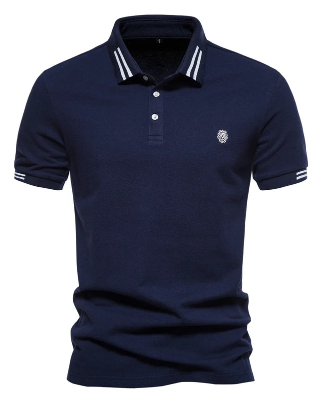 AIOPEON 100% Cotton Men's Polo Shirt - Casual Solid Short Sleeve