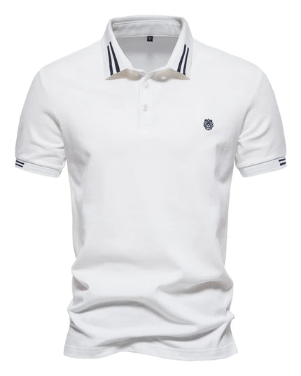 AIOPEON 100% Cotton Men's Polo Shirt - Casual Solid Short Sleeve