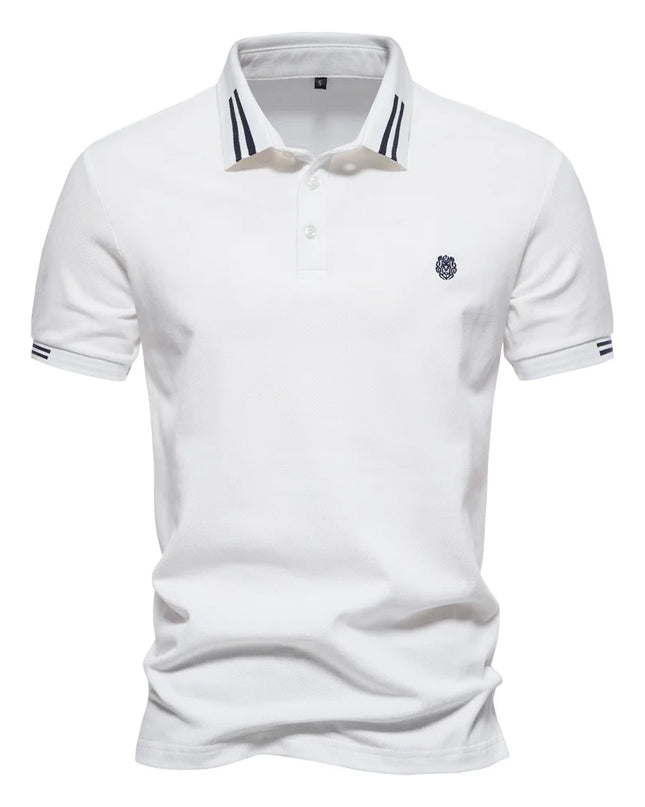AIOPEON 100% Cotton Men's Polo Shirt - Casual Solid Short Sleeve