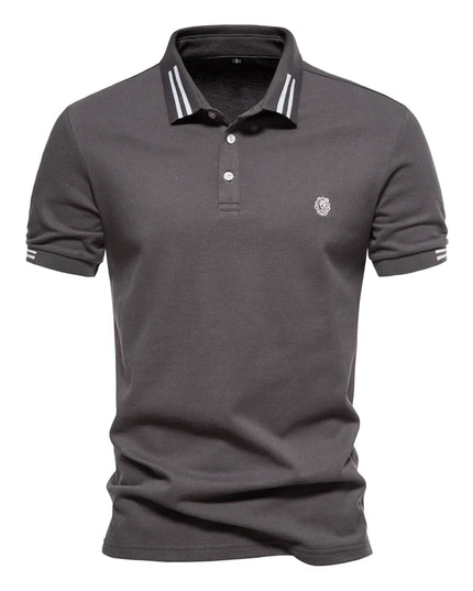 AIOPEON 100% Cotton Men's Polo Shirt - Casual Solid Short Sleeve