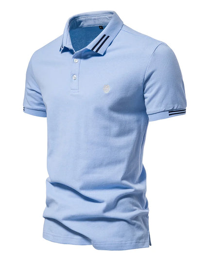 AIOPEON 100% Cotton Men's Polo Shirt - Casual Solid Short Sleeve