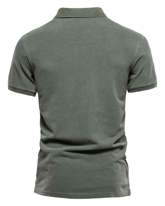 AIOPEON Men's Polo Shirt - 100% Cotton Casual Short Sleeve Style
