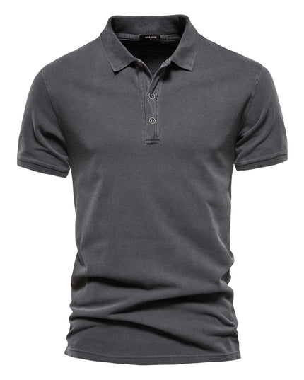 AIOPEON Men's Polo Shirt - 100% Cotton Casual Short Sleeve Style