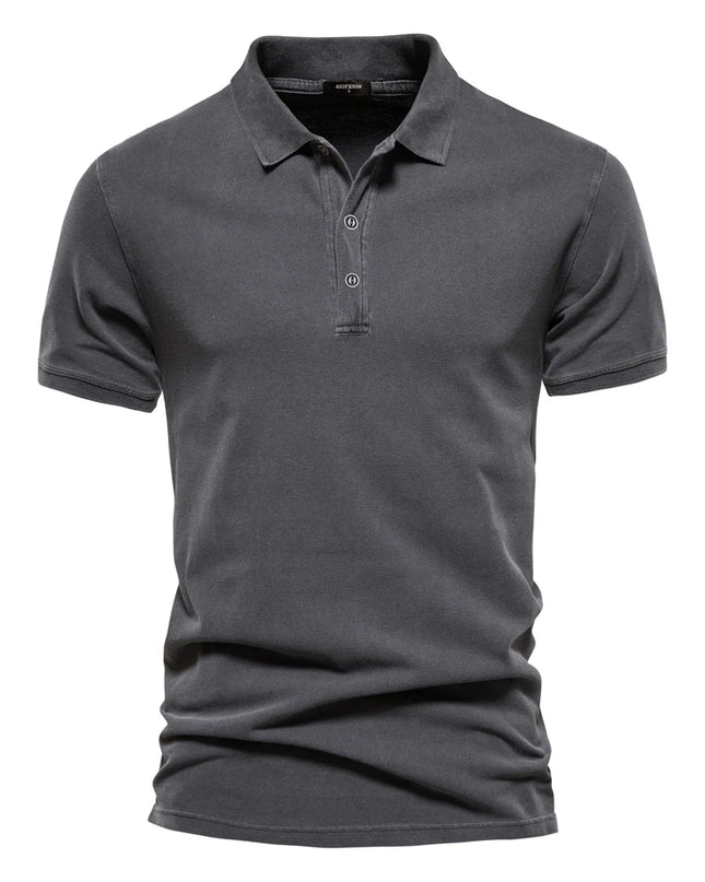 AIOPEON Men's Polo Shirt - 100% Cotton Casual Short Sleeve Style