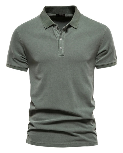 AIOPEON Men's Polo Shirt - 100% Cotton Casual Short Sleeve Style