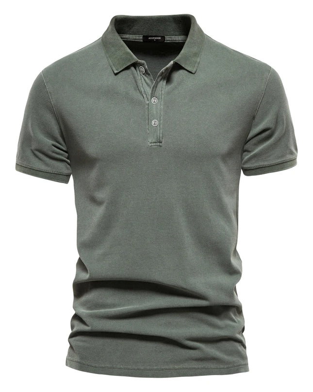AIOPEON Men's Polo Shirt - 100% Cotton Casual Short Sleeve Style