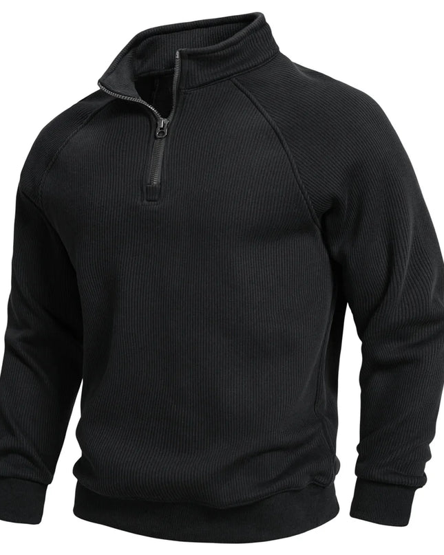 AIOPESIN Men's Winter Thermal Cotton Zipper Sweater - Slim Fit