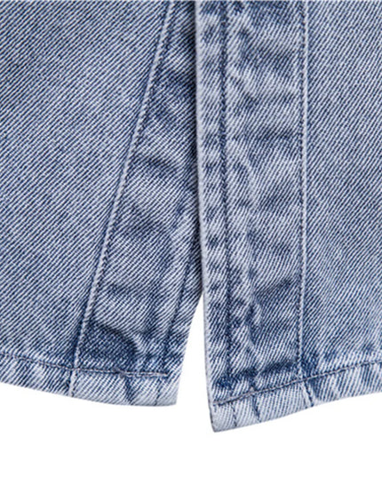 AIOPESON 100% Cotton Men’s Denim Shirt - Casual Double Pocket Style