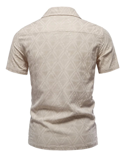 AIOPESON 100% Cotton Men's Short Sleeve Shirt - Casual Summer Style