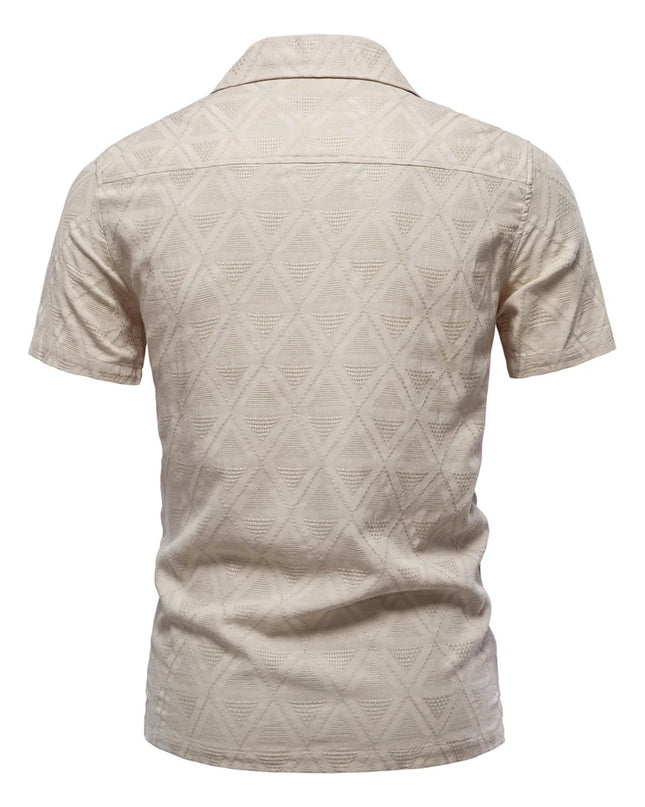AIOPESON 100% Cotton Men's Short Sleeve Shirt - Casual Summer Style