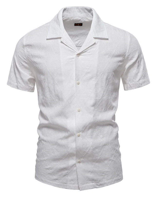 AIOPESON 100% Cotton Men's Short Sleeve Shirt - Casual Summer Style