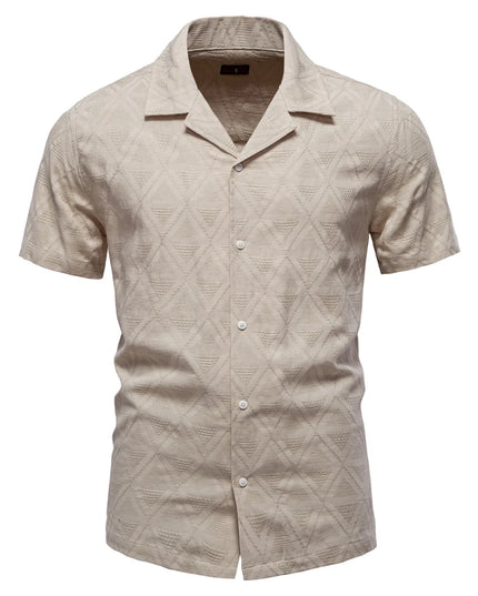AIOPESON 100% Cotton Men's Short Sleeve Shirt - Casual Summer Style
