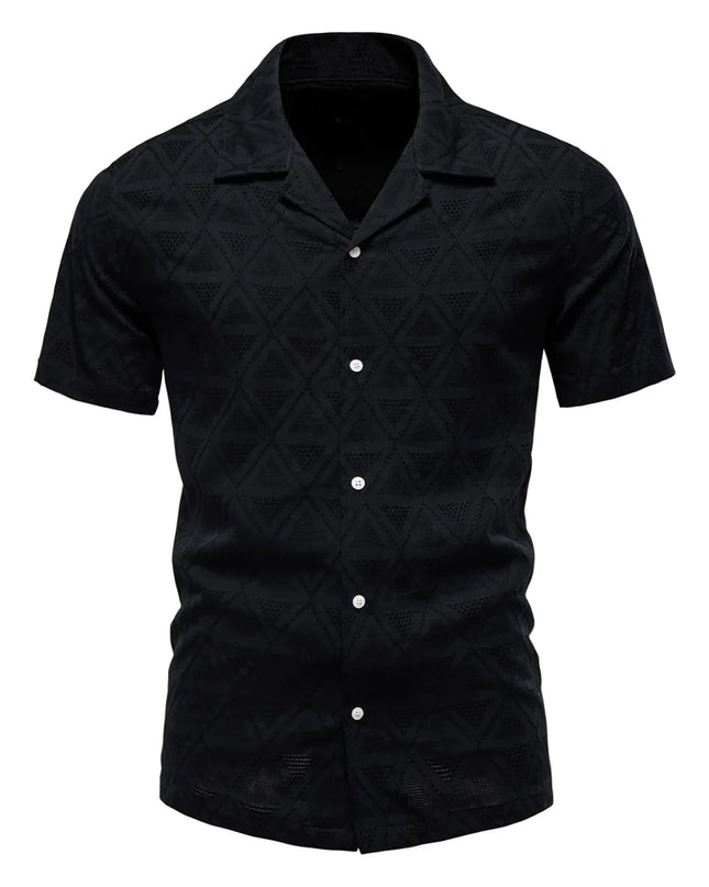 AIOPESON 100% Cotton Men's Short Sleeve Shirt - Casual Summer Style