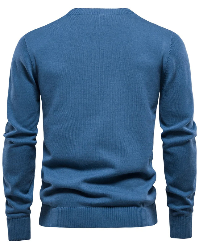 AIOPESON Casual 100% Cotton Henley Sweater - Autumn Men’s Pullover