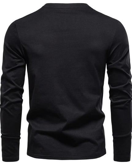 AIOPESON High-Quality Men's Long Sleeve Cotton Henley T-Shirt