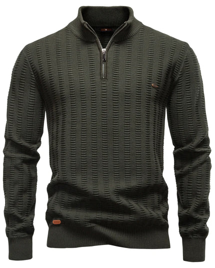 AIOPESON Luxury Striped Men's Pullover - Thick Warm Cotton Knitwear