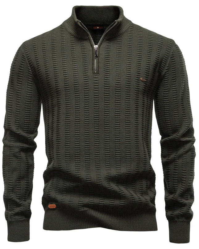 AIOPESON Luxury Striped Men's Pullover - Thick Warm Cotton Knitwear