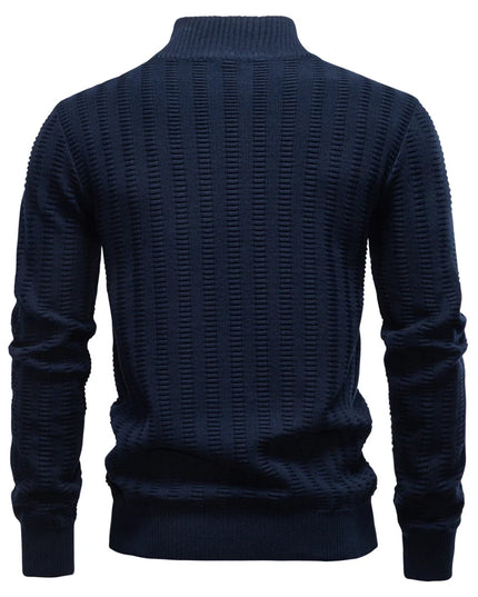 AIOPESON Luxury Striped Men's Pullover - Thick Warm Cotton Knitwear