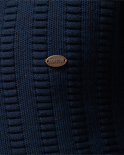 AIOPESON Luxury Striped Men's Pullover - Thick Warm Cotton Knitwear