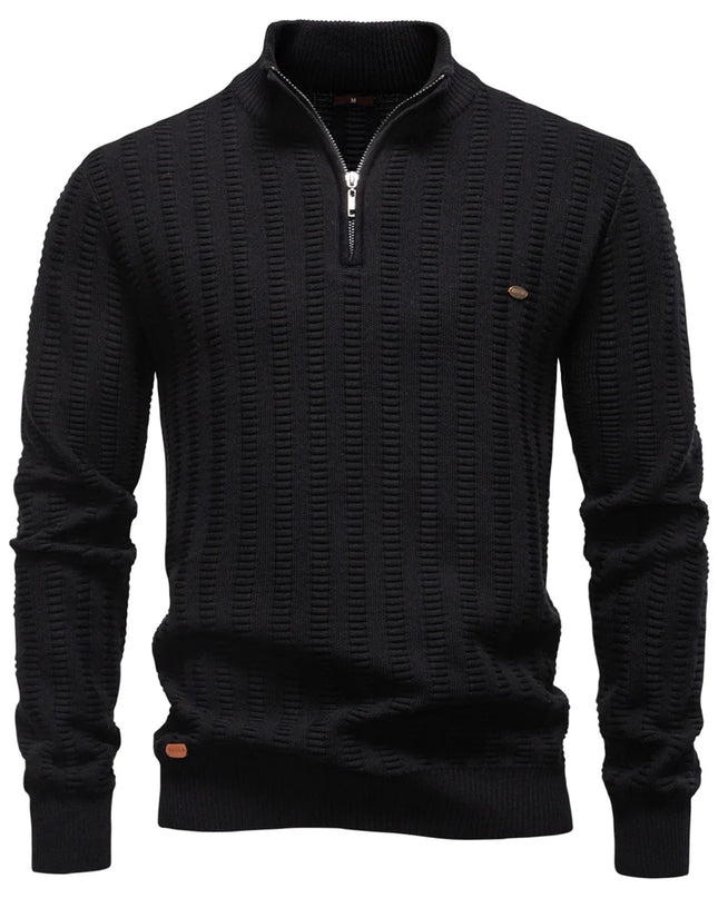 AIOPESON Luxury Striped Men's Pullover - Thick Warm Cotton Knitwear