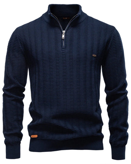 AIOPESON Luxury Striped Men's Pullover - Thick Warm Cotton Knitwear