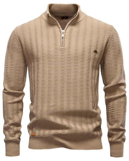 AIOPESON Luxury Striped Men's Pullover - Thick Warm Cotton Knitwear